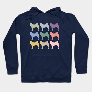 Shar Pei Dogs in Rainbow Colors Hoodie